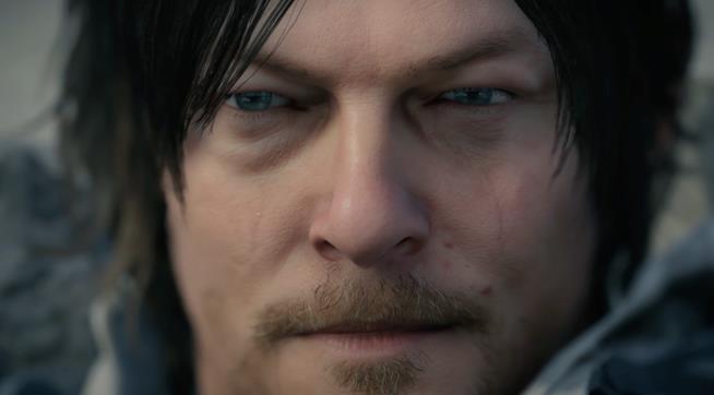Death Stranding, Norman Reedus torna ad elogiare la visione di Hideo Kojima Un primo piano di Norman Reedus dall'ultimo trailer di Death Stranding
