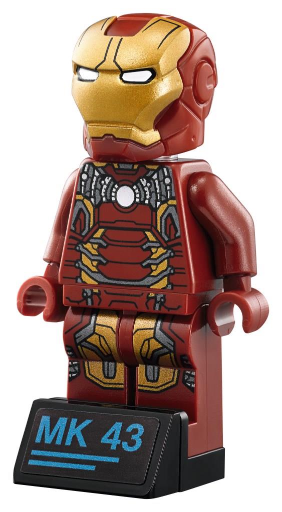 Minifigure Iron Man Mark 43 di LEGO Primo piano della Minifigure Iron Man Mark 43 di LEGO