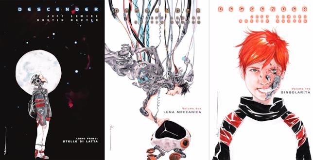 Descender, i tre volumi Cover dei tre volumi di Descender