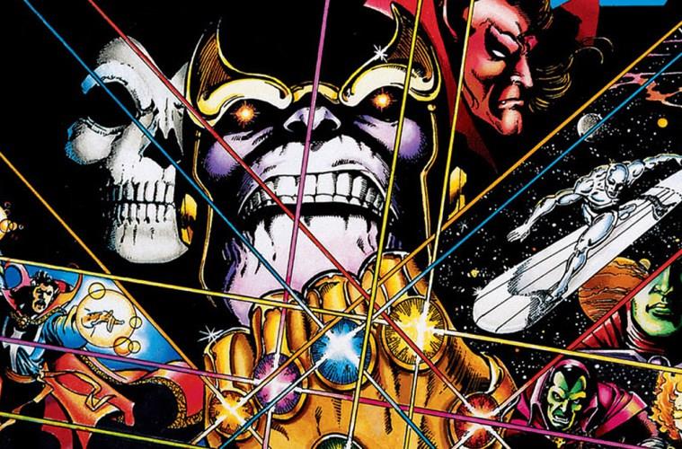 Avengers Un dettaglio della cover del fumetto Infinity Gauntlet