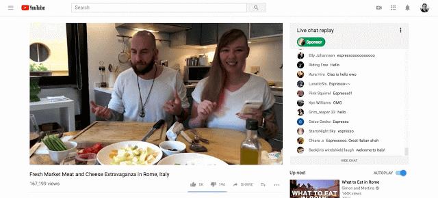 GIF YouTube GIF che mostra il nuovo live streaming di YouTube