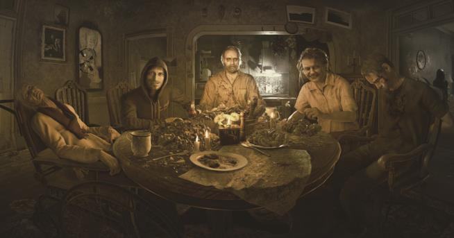 Resident Evil 7: ecco cosa spaventa davvero per il producer Kawata La famiglia Baker al completo cena in Resident Evil 7