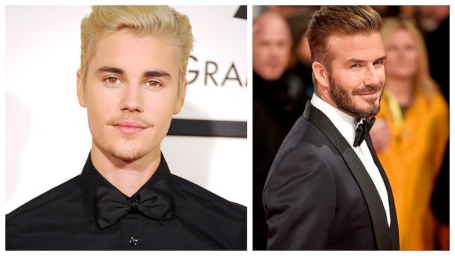 La figlia di David Beckham, Harper, è una fan di Justin Bieber Primo piano di Justin Bieber e David Beckham