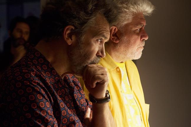 Banderas e Almodovar in Dolor Y Gloria Banderas e Almodovar sul set di Dolor Y Gloria