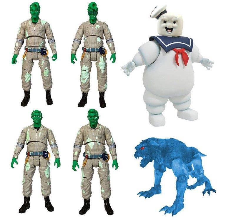 Diamond Select Toys presenta le action figure di The Real Ghostbusters per il SDCC 2019 I quattro Acchiappafantasmi in versione action figure insieme allo Stay Puft e al Cane Infernale