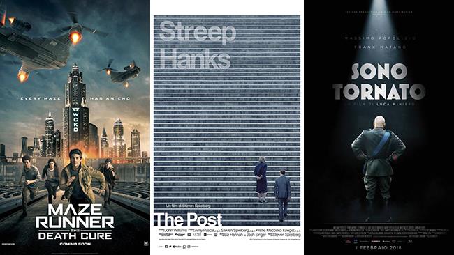 Weekend al cinema: i film in uscita il 3 e 4 febbraio 2018 I poster dei film Maze Runner - La rivelazione, The Post e Sono tornato