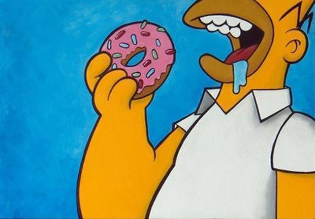 Homer ghiotto di ciambelle ne I Simpson Homer mangia una ciambella