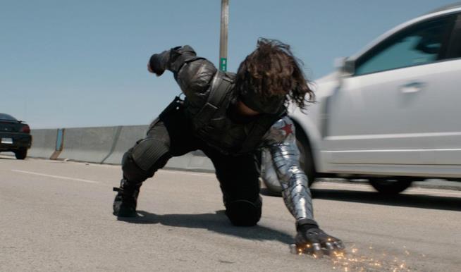 Captain America: The Winter Soldier, il secondo capitolo con Chris Evans Il soldato d'Inverno di Sebastian Stan in una scena del film