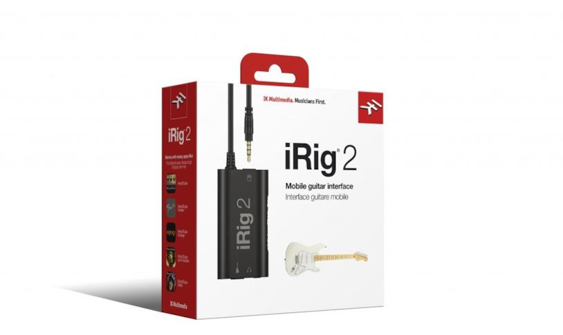 La serie di prodotti iRig è ideale per collegare la chitarra allo smartphone Foto della confezione di iRig 2 di IK Multimedia
