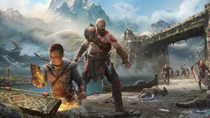 God of War, come trovare e risolvere tutte le mappe del tesoro Un artwork di Kratos e Atreus dall'ultimo God of War