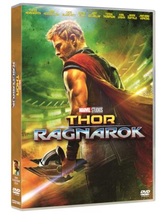 La cover del DVD di Thor: Ragnarok La cover dell'edizione DVD di Thor: Ragnarok