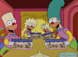 Homer e il Clown College Homer immagina la sua famiglia come clown