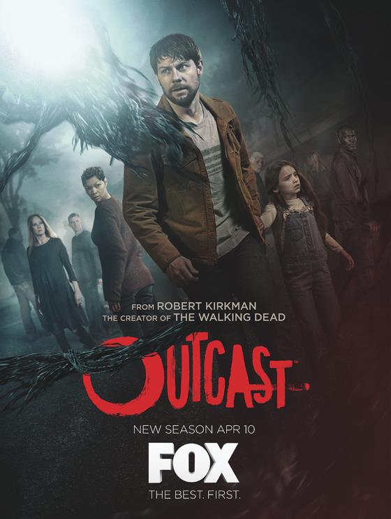 Il poster della seconda stagione di Outcast La locandina della seconda stagione di Outcast