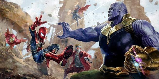 Il Reddit dedicato a Thanos bannerà metà dei suoi utenti Thanos vs gli eroi Marvel in una concept art
