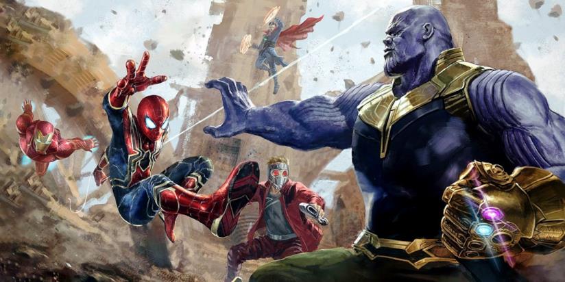 Il Reddit dedicato a Thanos bannerà metà dei suoi utenti Thanos vs gli eroi Marvel in una concept art