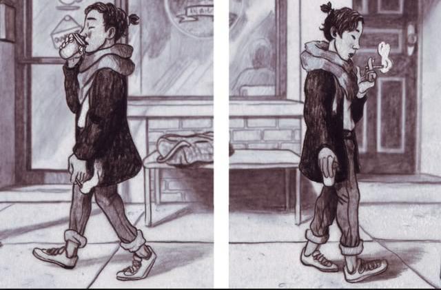 Una delle protagoniste dei racconti di Corpi sonori Una tavola di Julie Maroh per Corpi sonori