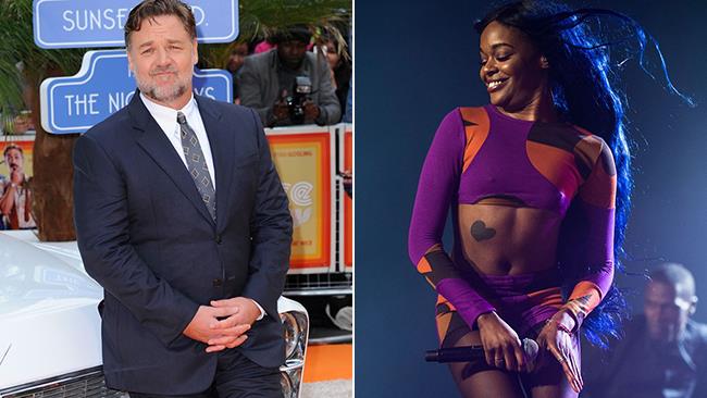Russell Crowe caccia Azealia Banks da una festa e lei lo accusa di violenza Russell Crowe sul red carpet e Azealia Banks durante un concerto