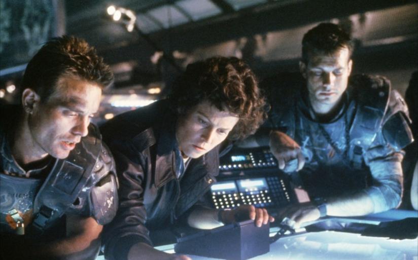 Aliens, Sigourney Weaver in una scena del cult sci-fi Sigourney Weaver in una scena di Aliens
