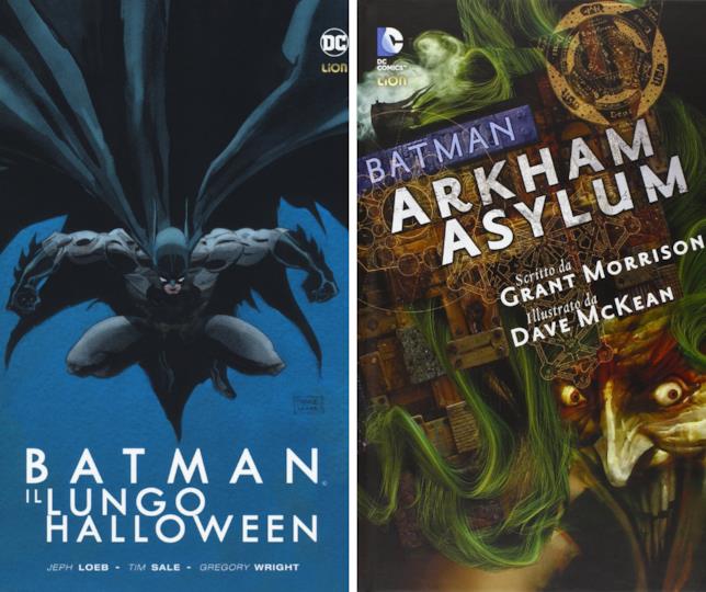 Fumetti che potrebbero ispirare il nuovo Batman A sinistra la cover del fumetto Batman: Il lungo Halloween, a destra la cover del fumetto Batman: Arkham Asylum