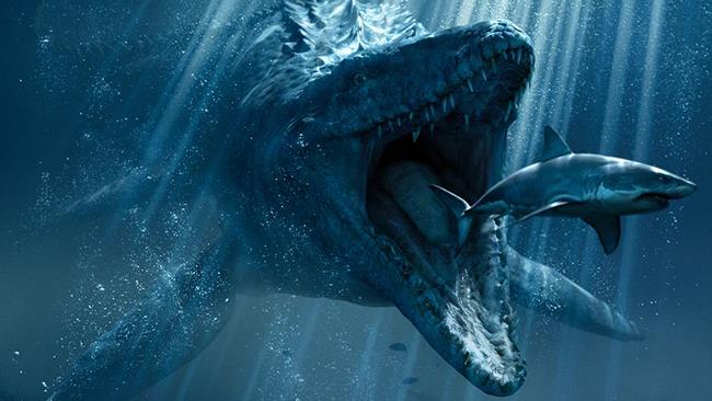 Secondo alcuni rumor, in Jurassic World 2 si vedrà uno scontro tra dinosauri e sottomarini Il Mosasaurus di Jurassic World alla caccia di uno squalo