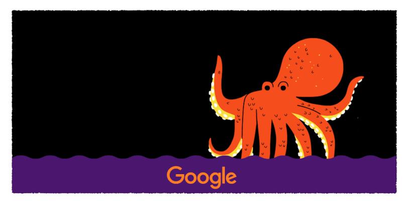 Google Doodle di Halloween 2019 Google Doodle di Halloween 2019 - il polipo