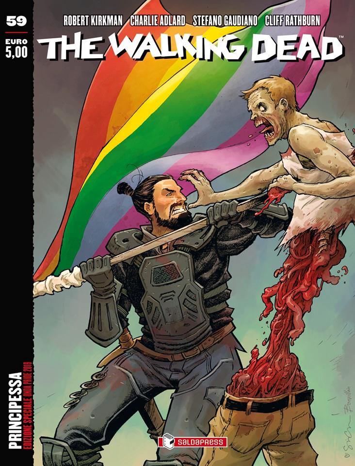 La variant cover arcobaleno di The Walking Dead 59 La variant cover di The Walking Dead 59 dedicata al Pride