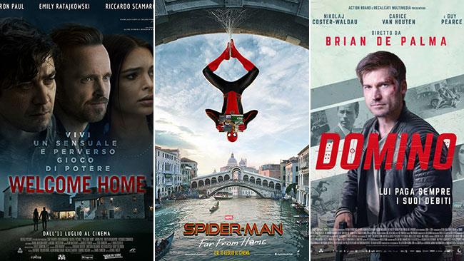 Weekend al cinema: i film in sala il 13 e 14 luglio 2019 I poster di Welcome Home, Spider-Man: Far From Home, Domino