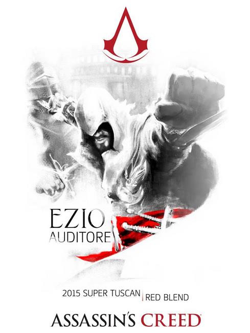 L'etichetta del vino dedicato a Ezio Auditore Ezio Auditore, adesso, ha anche il suo vino ufficiale