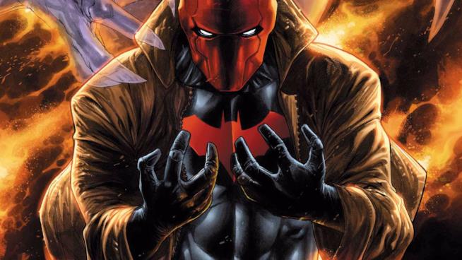 Il nuovo trailer di Injustice 2 fa scendere in campo l'indiavolato Cappuccio Rosso Un primo piano di Red Hood in un artwork ufficiale DC