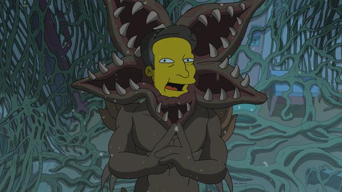 Ted Sarandos nei panni del Demogorgone Il capo di Netflix Ted Sarandos nei panni del Demogorgone nell'episodio de I Simpson