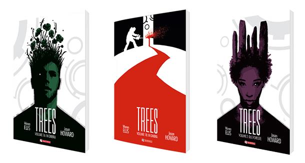 I tre volumi di Trees Cover dei tre volumi di Trees