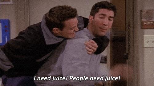 Ross Geller e il succo Ross e la scena di Friends sul succo