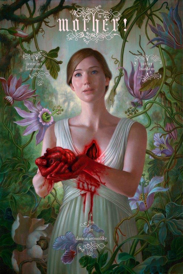 La locandina di Mother! Jennifer Lawrence offre il suo cuore nell'illustrazione della locandina di Mother!