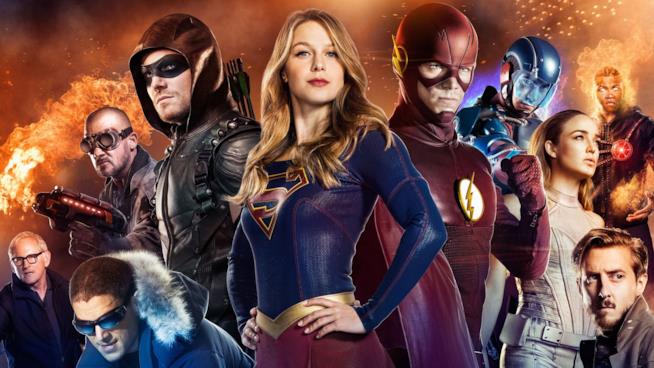 Flash, Arrow e tanti altri nelle foto dal cross-over dell'Arrowverse Arrowverse, promo art