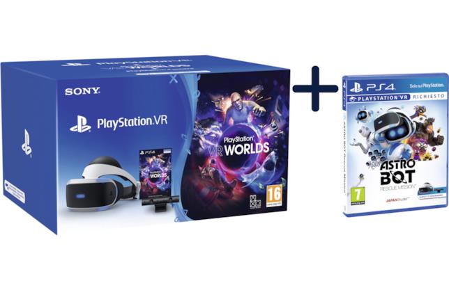 Sony PlayStation VR + Camera + VR Worlds (voucher) Occhiali immersivi FPV 610g Nero, Bianco Immagine stampa di Sony PlayStation VR + Camera + VR Worlds (voucher) Occhiali immersivi FPV 610g Nero, Bianco