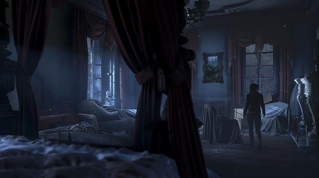 Lara all'interno del Maniero Croft Una scena di Legami di Sangue