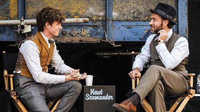 Nuove immagini da Animali Fantastici 2 Eddie Redmayne e Jude Law sul set di Animali Fantastici 2