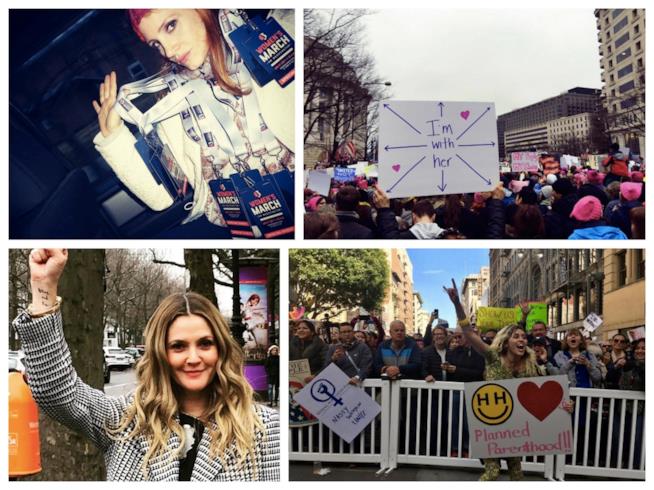 Le star sfilano contro Donald Trump nella Women's March Alcune delle celebrities che hanno preso parte alla Women's March