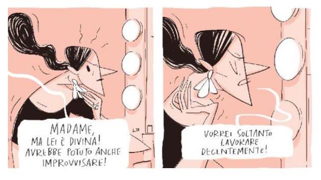 Maria Callas si sfoga ai giornalisti Maria Callas stizzita allo specchio