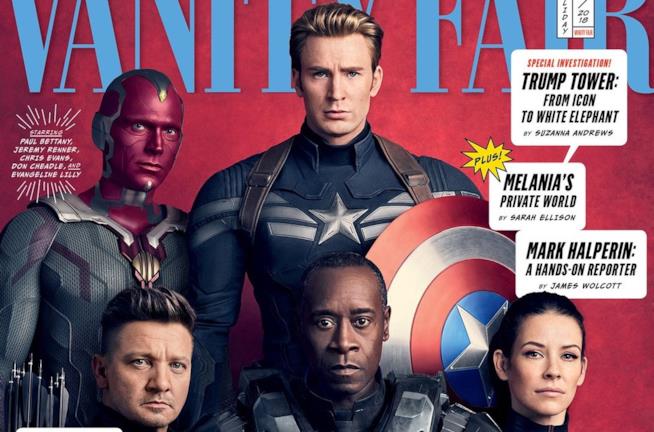 Tutti i protagonisti dei film Marvel sulle cover di Vanity fair Captain America e alcuni dei suoi Vendicatori
