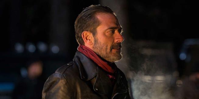 Jeffrey Dean Morgan nei panni di Negan in The Walking Dead Negan sul set di The Walking Dead
