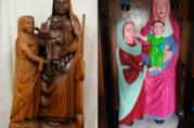 Pittrice improvvisata tenta di restaurare una scultura del XV secolo ma il risultato è discutibile Il prima e il dopo restauro della statua della Vergine Maria