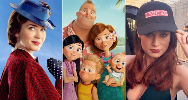 Film Disney: le uscite 2018-2019 Mary Poppins Returns, Gli Incredibili 2 e Captain Marvel