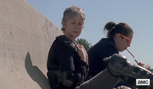 Una scena del trailer con Carol protagonista Carol in una scena del trailer