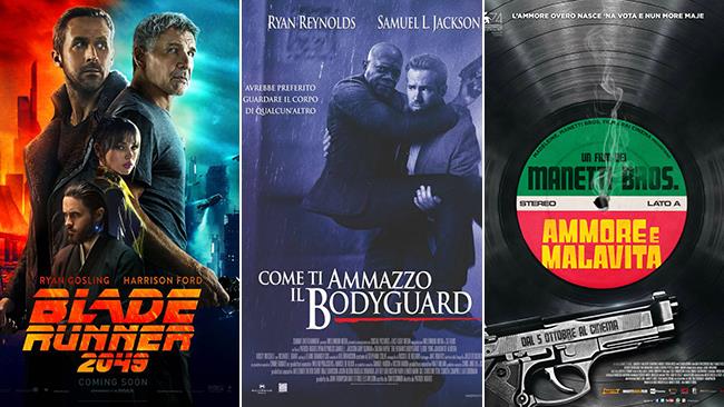 Weekend al cinema: i film in uscita il 7 e 8 ottobre 2017 I poster dei film Blade Runner 2049, Come ti Ammazzo il Bodyguard e Ammore e Malavita