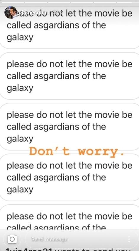 James Gunn smentisce il titolo Asgardiani della Galassia La Storia pubblicata su Instagram nella quale viene smentito il titolo Asgardiani della Galassia