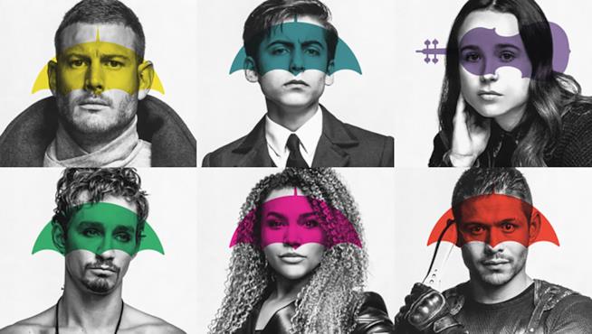 Il gruppo Umbrella Academy ha in serbo una seconda stagione scoppiettante I primi piani dei sei protagonisti della serie supereroistica decostruttiva Umbrella Academy