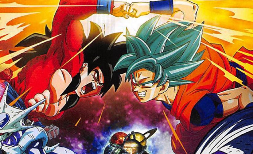 L'anime di Dragon Ball Heroes presenta una nuova versione di Goku Goku Super Saiyan 4 e Goku Super Saiyan Blu pronti a scontrarsi