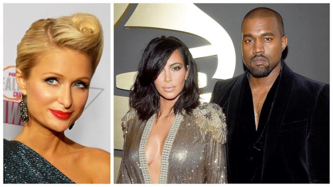 Paris Hilton dice la sua su Famous di Kanye West Primo piano di Paris Hilton, Kim Kardashian e Kanye West