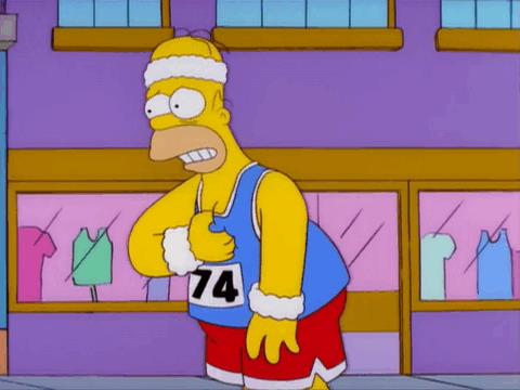 Homer corre la maratona Homer corre una maratona con qualche problema di salute...